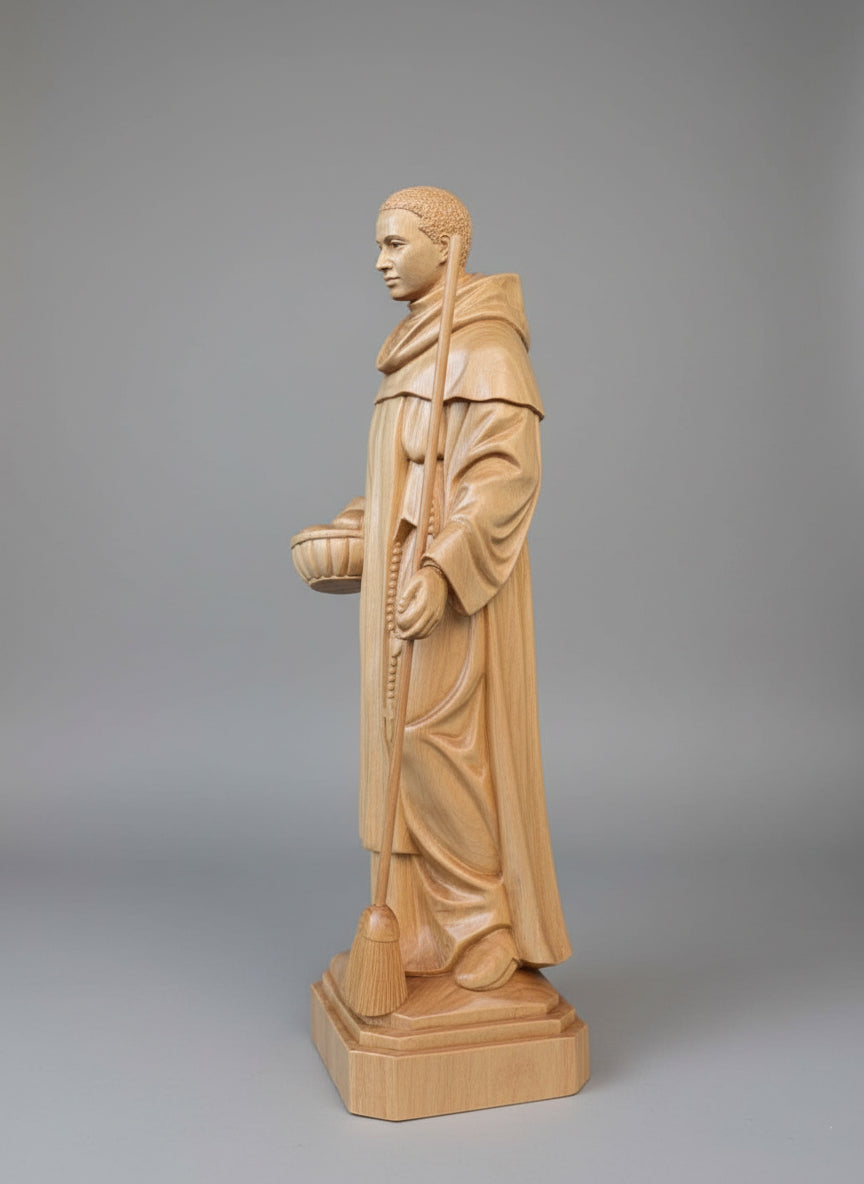 St. Martino de Porres Hand-Carved Catholic Icons Statue Catholic Saints Religious Home Decor Christian Handmade Furniture Unique Decor
